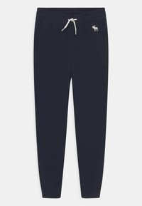 Navy joggingbroek van een katoenmix, met een elastische tailleband met trekkoord en geribbelde boorden; klein geborduurd logo op de dij.