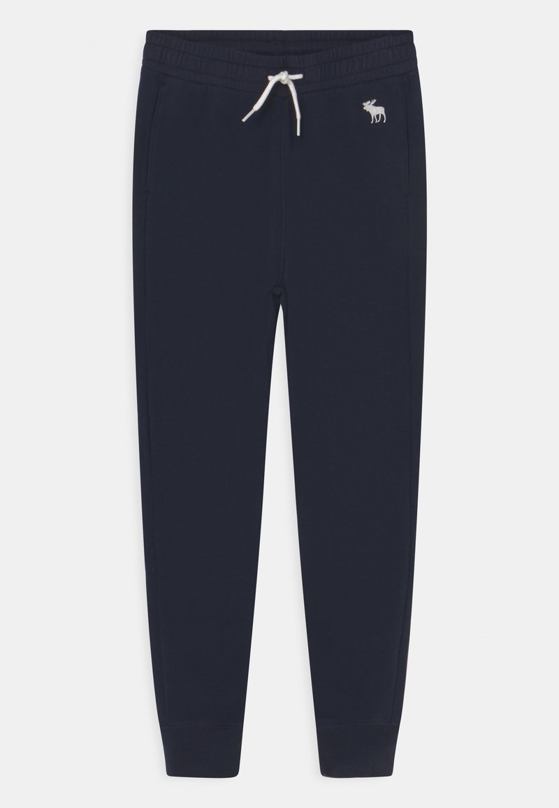 Navy joggingbroek van een katoenmix, met een elastische tailleband met trekkoord en geribbelde boorden; klein geborduurd logo op de dij.