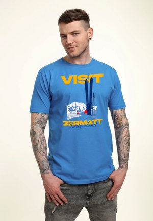 VISIT ZERMATT GRAPHIC - T-shirt con stampa - light royal blue