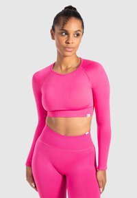 Smilodox CROP LONGSLEEVE MAYSA - Langarmshirt - pink