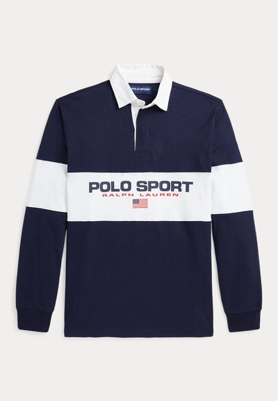 Polo Ralph Lauren LONG SLEEVE RUGBY UNISEX - Polo krekls - cruise navy/white