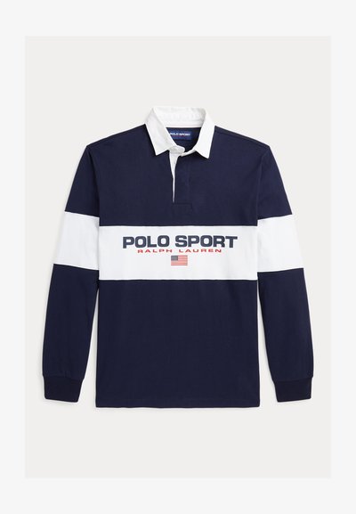 Polo Ralph Lauren LONG SLEEVE RUGBY UNISEX - Polo krekls - cruise navy/white