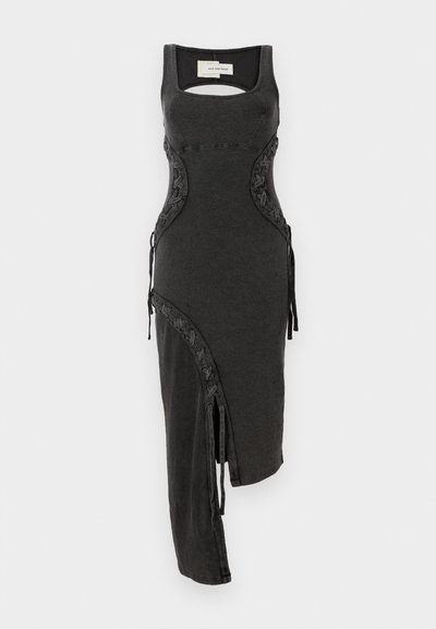 Feng Chen Wang WASHED LACE UP DERSS - Φόρεμα από ζέρσεϊ - grey