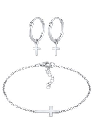 JEWELRY SET CROSS - Ohrringe - silberfarben