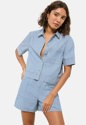 Friends Like These, REGULAR FIT - BUTTON UP SHORT SLEEVE SHIRT . - Nööpidega pluus - blue stripe