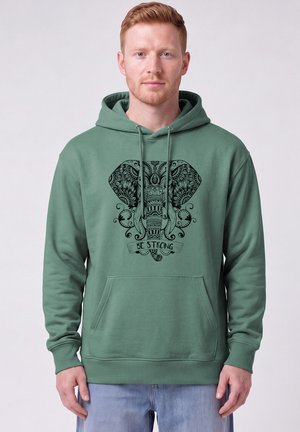 watapparel, MANDALA ELEPHANT UNISEX - Kapuzenpullover - green bay