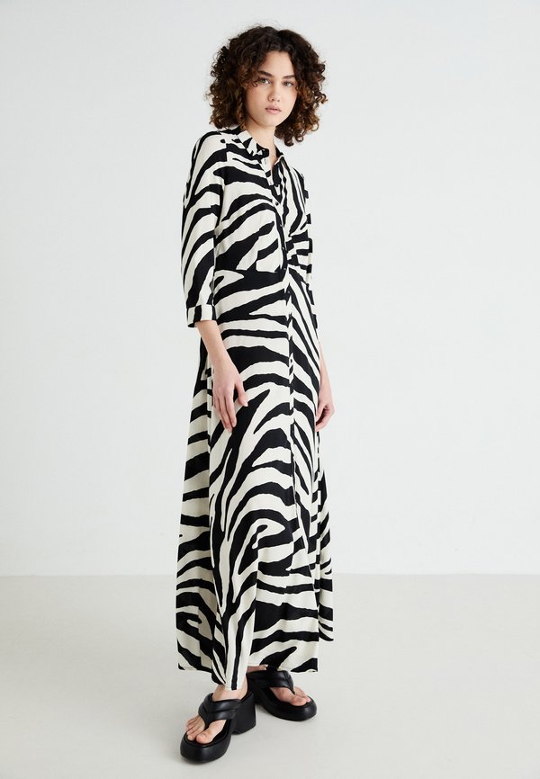 YASSAVANNA LONG DRESS - Shirt dress - birch aop:zebra print