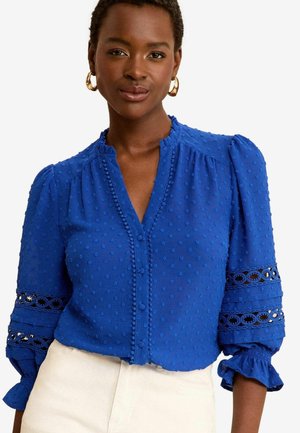 3/4 SLEEVE V NECK DOBBY
REGULAR FIT - Blúzka so zapínaním na gombíky - blue