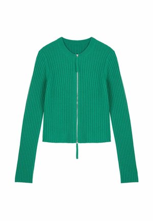 CROPPED ZWEI-WEGE-REISSVERSCHLUSS - Strickjacke - grün