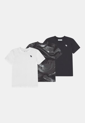 CREW MALE 3 PACK - T-shirt con stampa - black/white