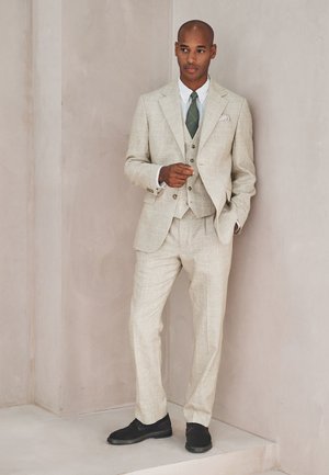Next, REGULAR FIT - REGULAR FIT CHECK COTTON LINEN BLEND SUIT JACKET  . - Veste de costume - neutral