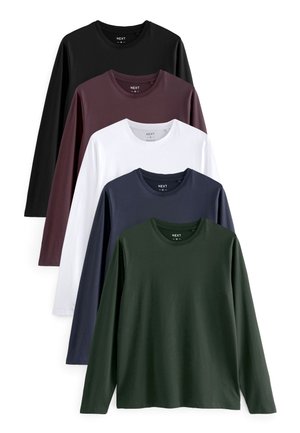 5 PACK  - Langarmshirt - black white navy blue green burgundy red