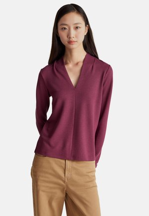 WITH V-NECK , - Longsleeve - violet