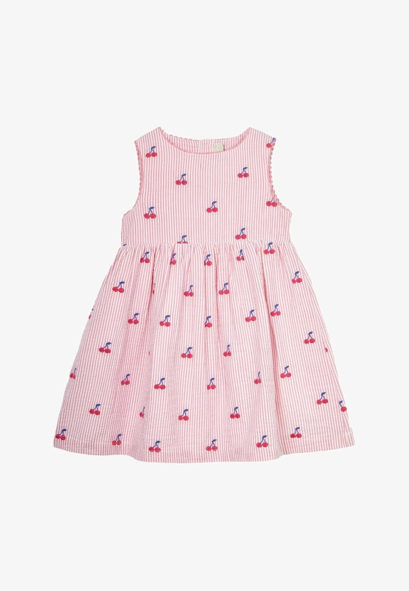 JoJo Maman Bébé EMBROIDERED REGULAR FIT - Vestito casual - pink cherry stripe