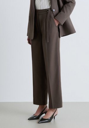 Calliope, PANTALONE LUNGO TINTA UNITA - Pantalon classique - fango scuro