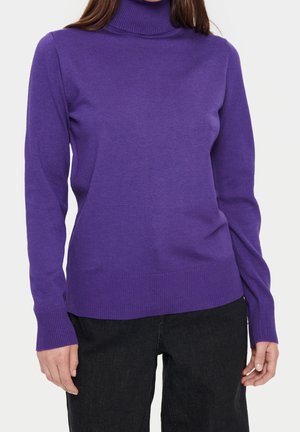 Stickad tröja - purple