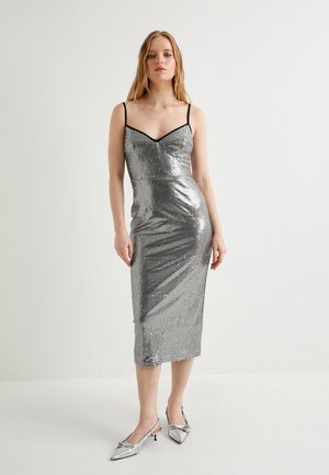 SEQUINED - Vestido de cóctel - silver coloured