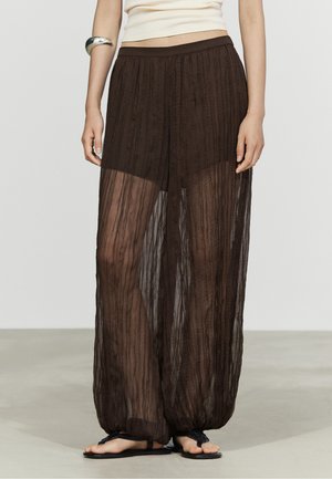 Massimo Dutti, TOTAL LOOK FLOWING PANTS - Bukser - dark brown