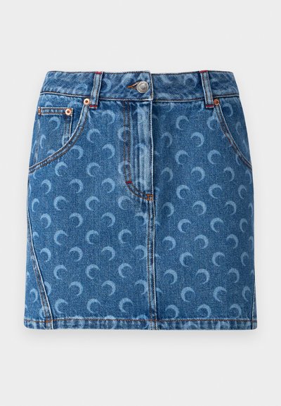 MARINE SERRE MOON LASER MINI SKIRT - Krilo iz džinsa - light blue