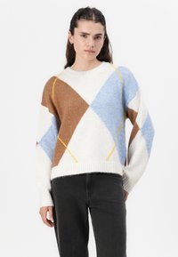Noisy May NMARMIE ARGYLE - Maglione - cloud dancer/multi coloured