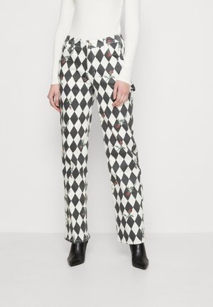 Guess Originals GO ROSE DIAMOND CARPENTER PANT - Τζιν χαλαρής εφαρμογής - jet black multi
