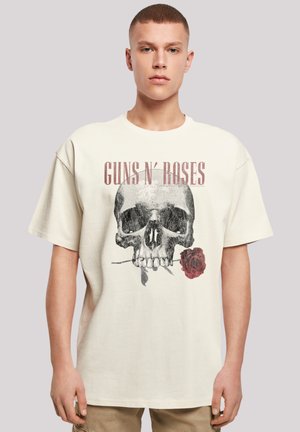 GUNS 'N' ROSES FLOWER SKULL ROCK MUSIK  - Print T-shirt - sand