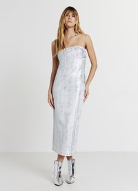 Calliope TUBINO SPALMATO - Vestito di jeans - argento