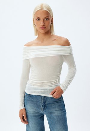 OFF-SHOULDER - Långärmad tröja - white