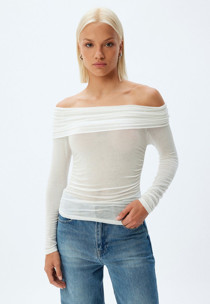 Koton OFF-SHOULDER - Långärmad tröja - white