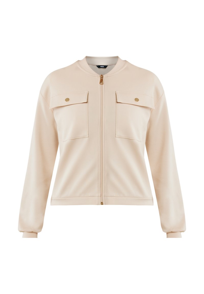 Mexx Sweater met rits taupe