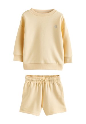 Next, SINGLE FIT - PLAIN CREW NECK AND SET - Tracksuit - light yellow