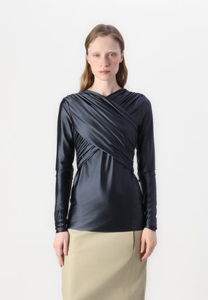 KIRA GLOSSY STRETCH - T-shirt à manches longues - black