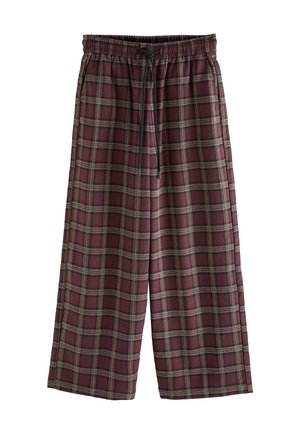 PETITE FIT - PULL ON WIDE CHECK - Pantaloni sportivi - burgundy red