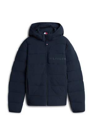 Tommy Hilfiger, DETACHABLE HOODED BRANDED PUFFER - Winter jacket - navy blue