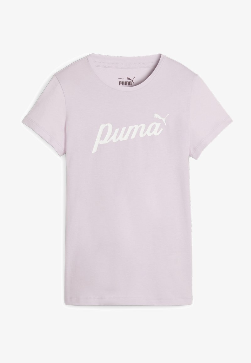 Puma SCRIPT TEE - Camiseta estampada - grape mist