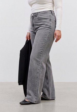 Vero Moda Curve, Wide-fit VMCTESSA High rise Wide Leg Fit - Wide leg - medium grey