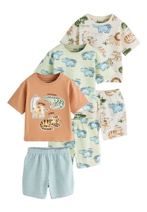 Next, REGULAR FIT - SHORT PYJAMAS 3 PACK . - Nachtwäsche Set - brown cream sage animal