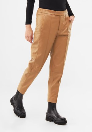 Leren broek - camel