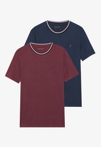 2 PACK - T-shirt basique - dark blue/bordeaux