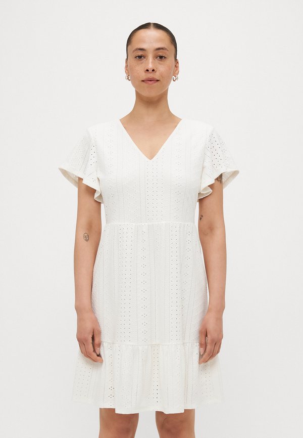ONLSANDRA V NECK DRESS - Jersey dress - cloud dancer