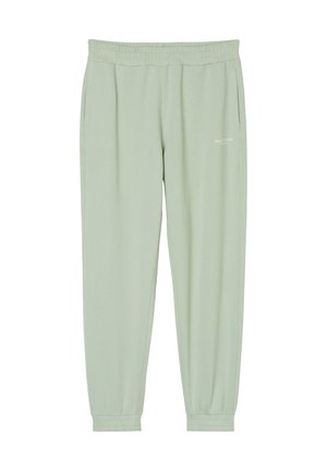 Helle grüne Sweatpants mit elastischem Bund, seitlichen Taschen und elastischen Bündchen. Mit dezentem Logo-Detail auf der Vorderseite.