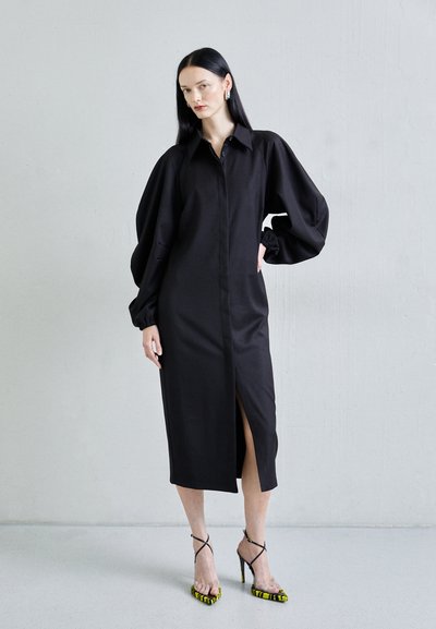 Sara Battaglia PUFF SLEEVE LONG DRESS - Shirt dress - black