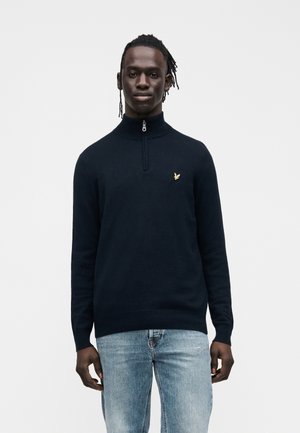 QUARTER ZIP - Strikkegenser - dark navy