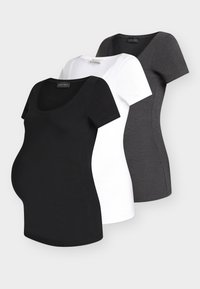 3 PACK - Βασικό μπλουζάκι - white/black/dark grey