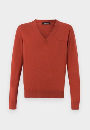 V NECK  - Pullover - rust