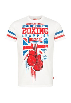 Lonsdale NORMALE PASSFORM CRUGMEER - Camiseta estampada - white red blue