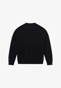 Sweatshirt preta feita de algodão com gola redonda, punhos canelados e bainha. Apresenta detalhe de logótipo em cor contrastante na manga.