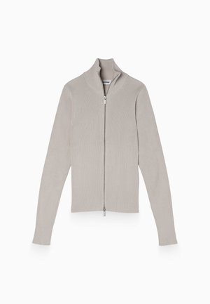 Balmohk, High-Neck Zip-Up - Cardigan - pumice stone