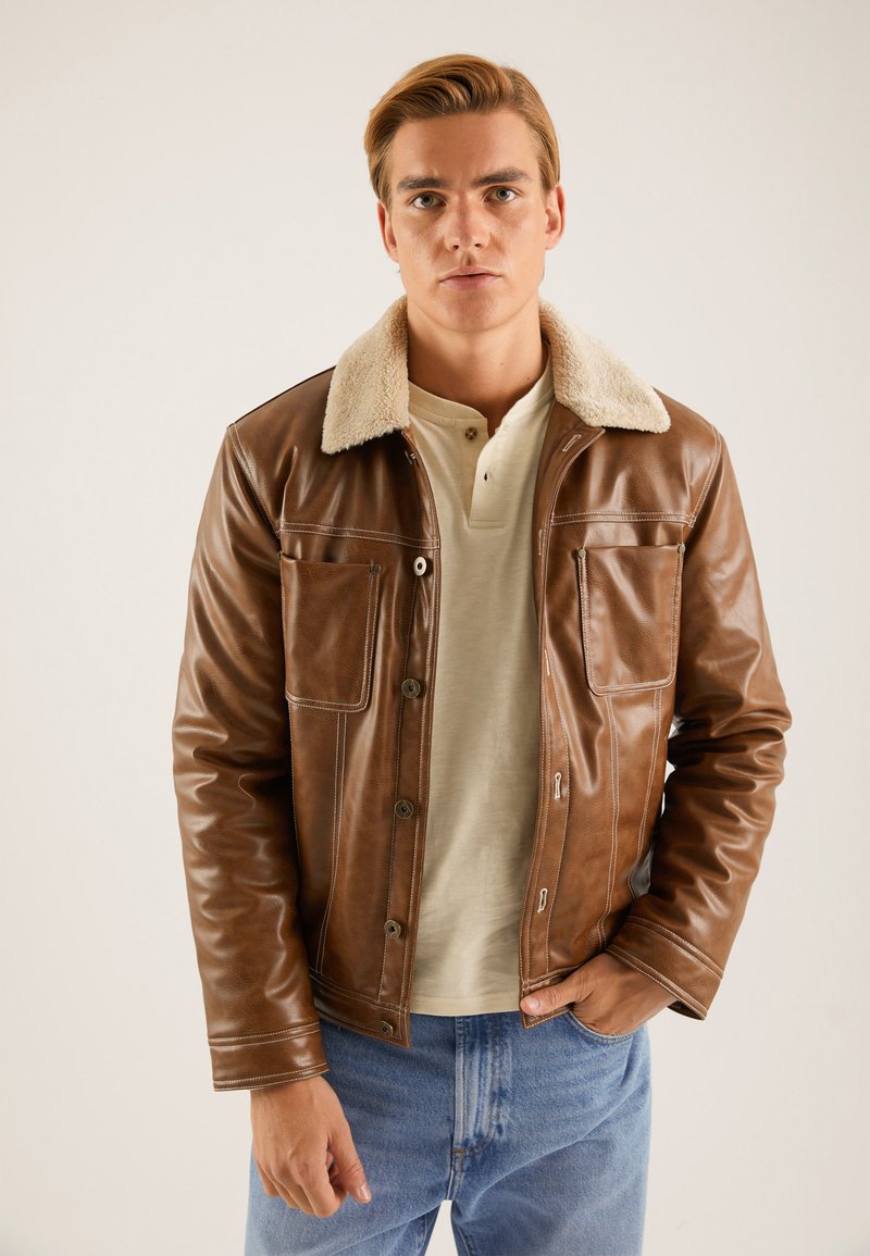 Pier One Jakna od umjetne kože - 703 - dark brown