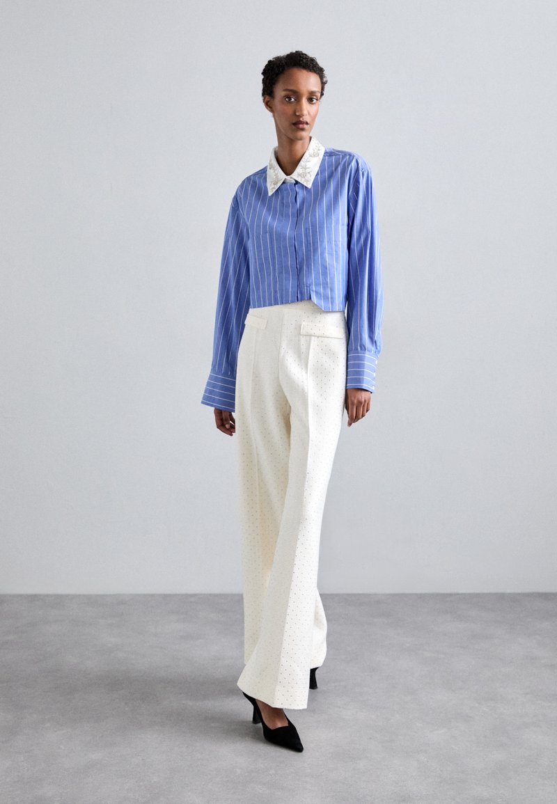Blouse Tunique Sandro En Coton Chambray Bleu Ciel Taille 38/40 - Occasion En Parfait état
